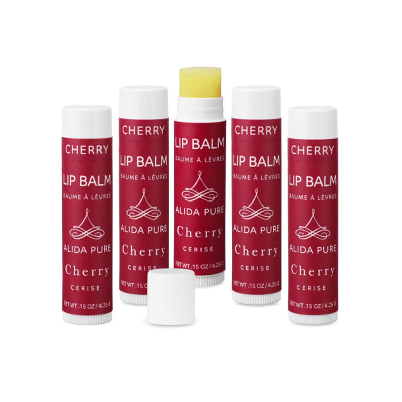  cherry-flavored lip balm in red tubes